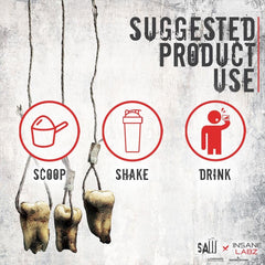 Pouring Psychotic Saw shake into a bottle for sustained energy during sessions