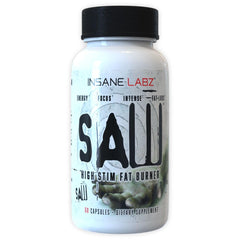 Insane Labz Saw fat burner bottle front view for on-the-go energy