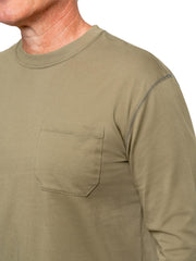 Front pocket detail of Insect Shield shirt, combining practicality with casual style