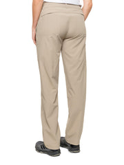 Insect Shield Elements Lite Pant in khaki during outdoor hiking scenario.