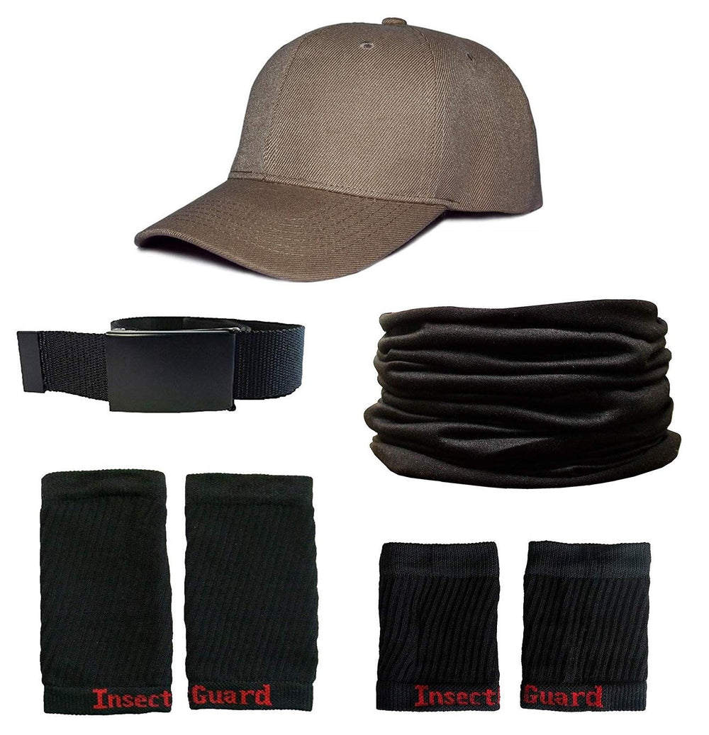 InsectGuard Tick Gaiters khaki hat for sun and insect protection.
