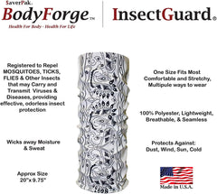 InsectGuard Tick Gaiters black tube bandana offers versatile neck coverage.