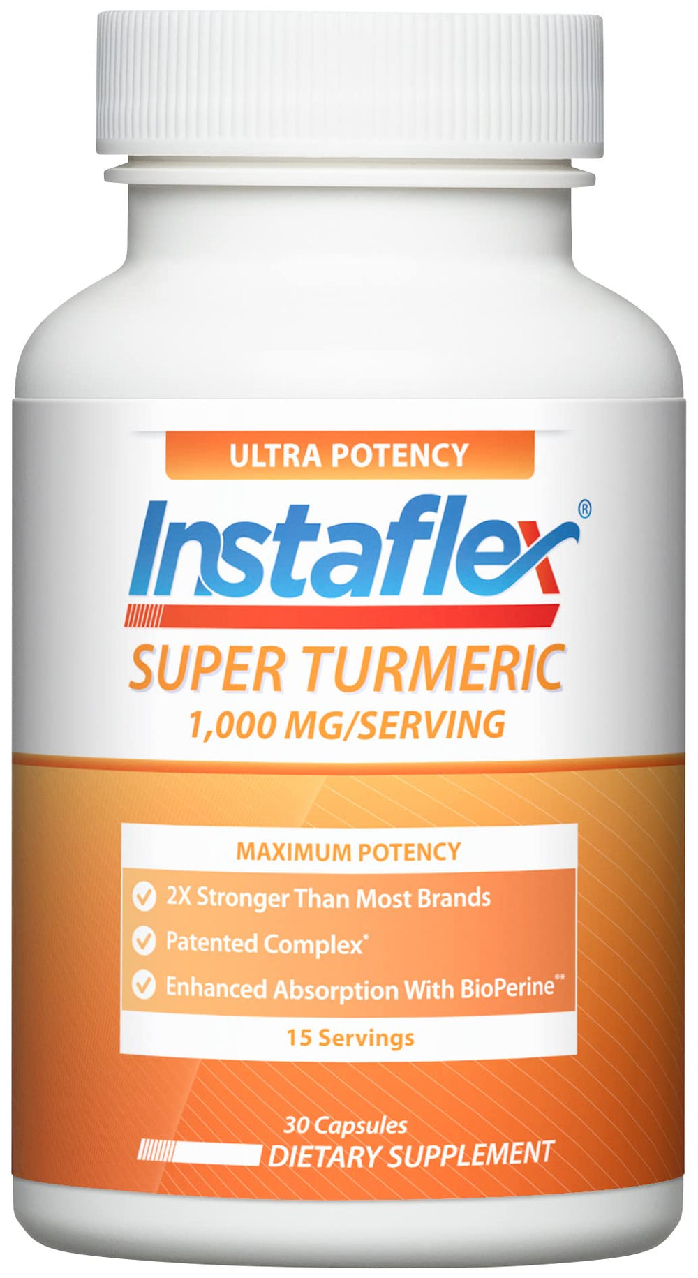 Instaflex Super Turmeric bottle front view for daily support.