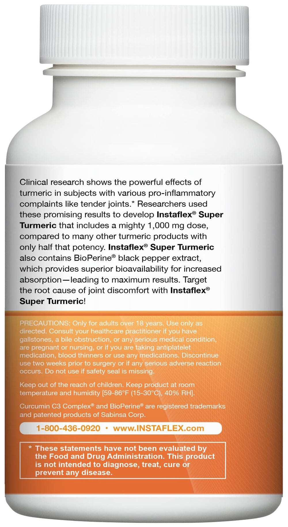 Instaflex Super Turmeric capsules close-up highlights 95% curcuminoids for potency.