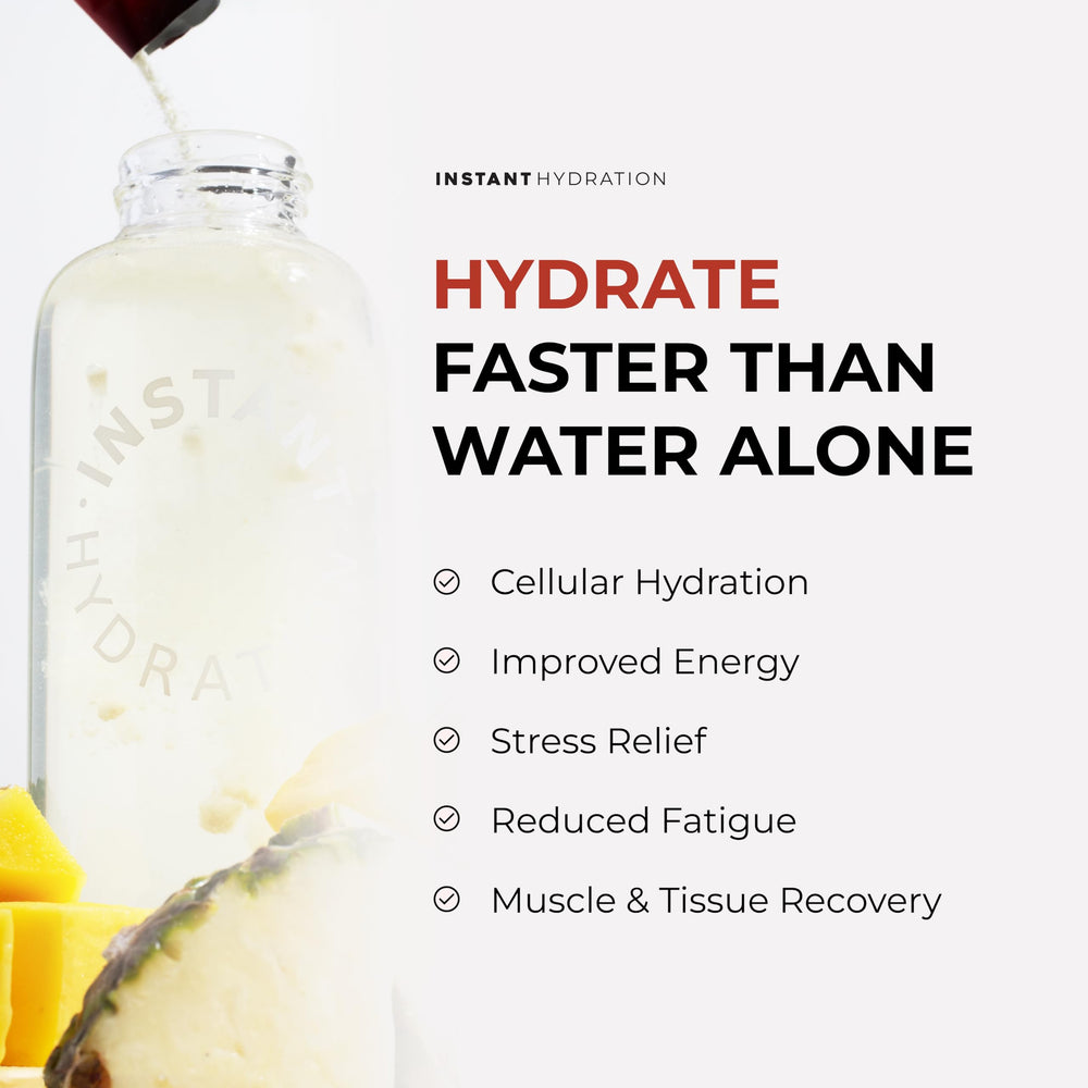 Instant Hydration mango pineapple stick being stirred into water