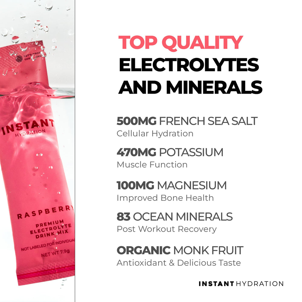 Instant Hydration packets on kitchen counter ready for daily hydration