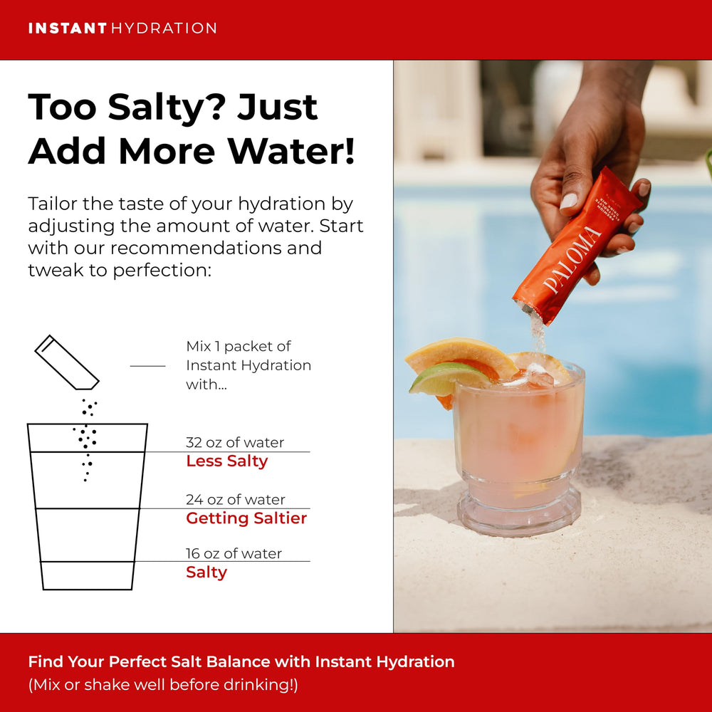 During morning workout, Paloma sticks help hydration.