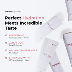 Instant Hydration athlete on-the-go with packets, convenient hydration during sports.