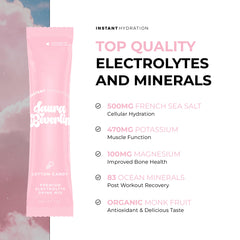 Zero sugar, keto-friendly Instant Hydration packets shown on packaging