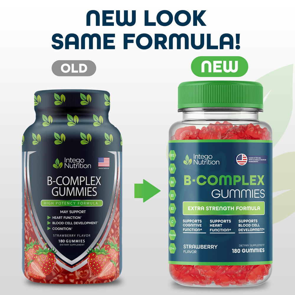 INTEGO Nutrition Vitamin B Complex Gummies serving idea for daily use.