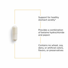 Capsules from Integrative Therapeutics Betaine HCl ready for daily use