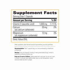 Close-up of Integrative Therapeutics Vitamin C capsules highlighting 1,000 mg dose