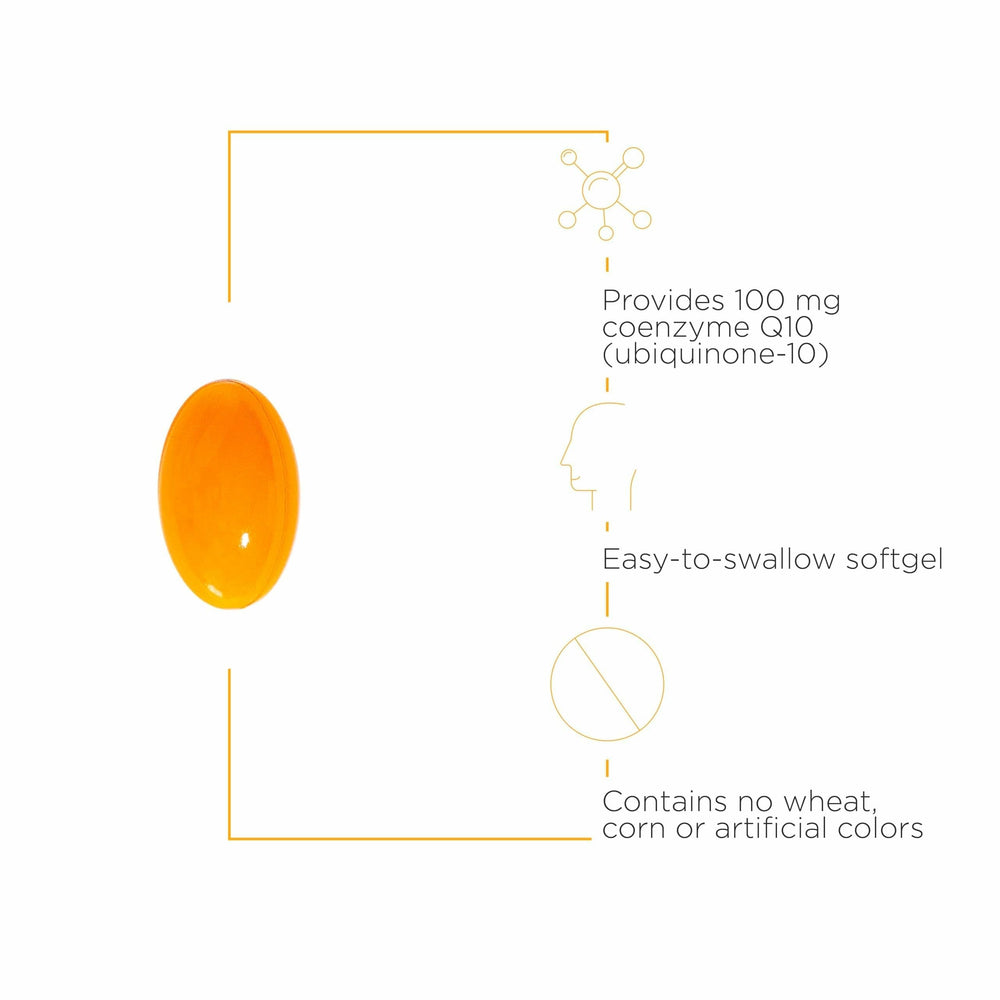 Integrative Therapeutics CoQ10 bottle label showing 60 softgels for daily use