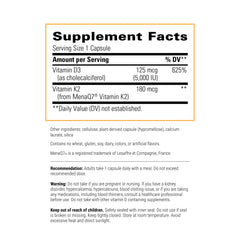 Integrative Therapeutics K2+D3 capsule close-up emphasizing calcium absorption
