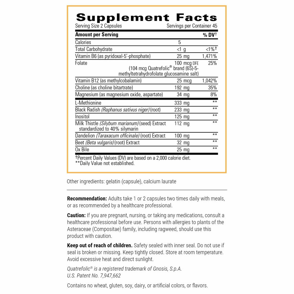 Integrative Therapeutics Lipotropic Complex capsules for liver support.