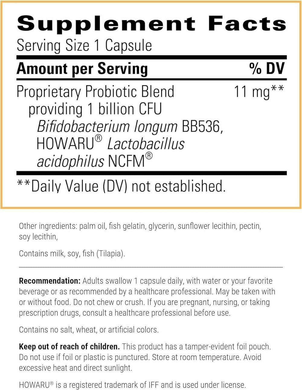 Integrative Therapeutics Probiotic Pearls capsules closeup highlighting easy-to-take capsules.