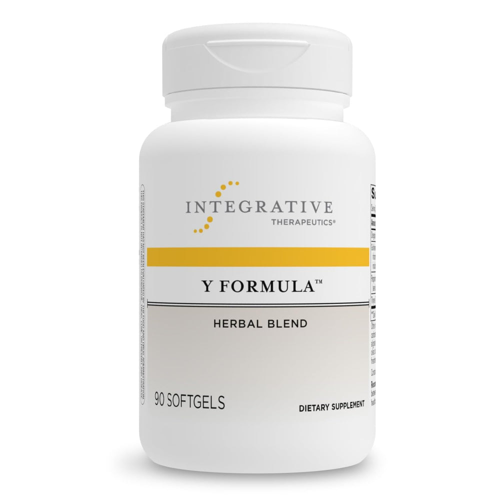 Integrative Therapeutics Y Formula bottle front showing gluten-free and dairy-free claim