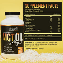 Intentionally Bare MCT Oil Capsules on-the-go format for easy daily use and convenience