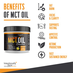 Intentionally Bare MCT Oil Powder mug pouring into coffee smooth texture