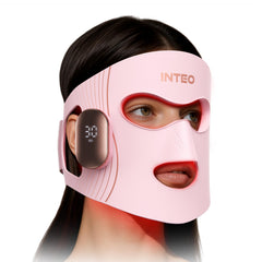 INTEO red light mask front view for easy home sessions.