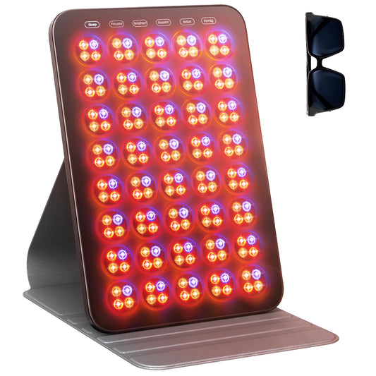INTEO red light therapy face panel front view showing compact home device