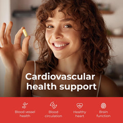 Intra CardioLife capsules closeup emphasizing 9-heart-healthy ingredients
