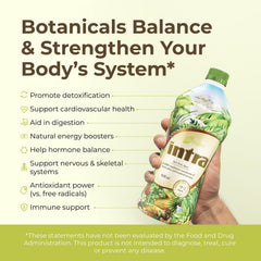 Intra Lifestyles Herbal Juice Drink glass with ice for refreshing daily energy.