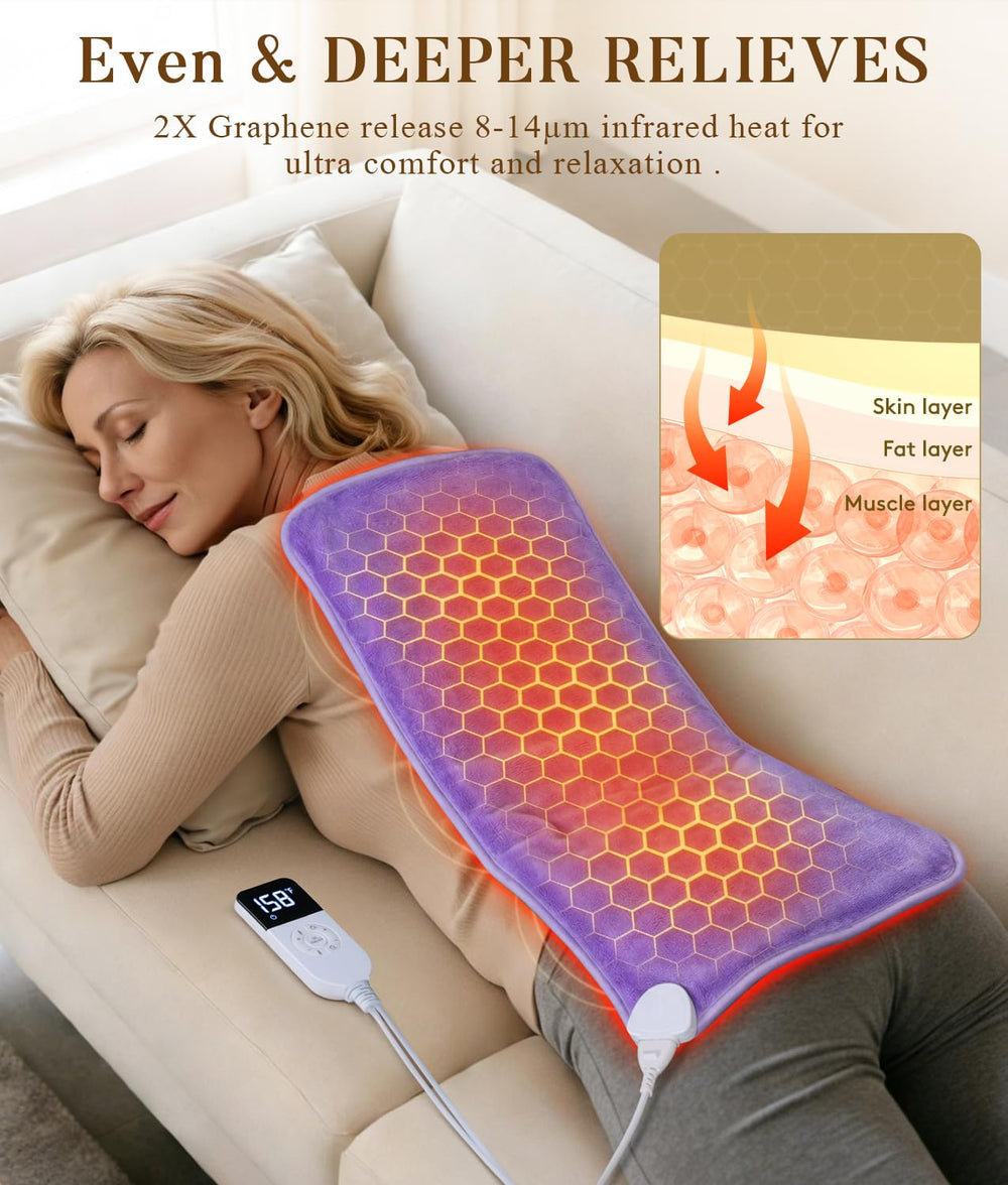 InVarme 2x graphene layer provides deeper heat penetration for targeted relief.
