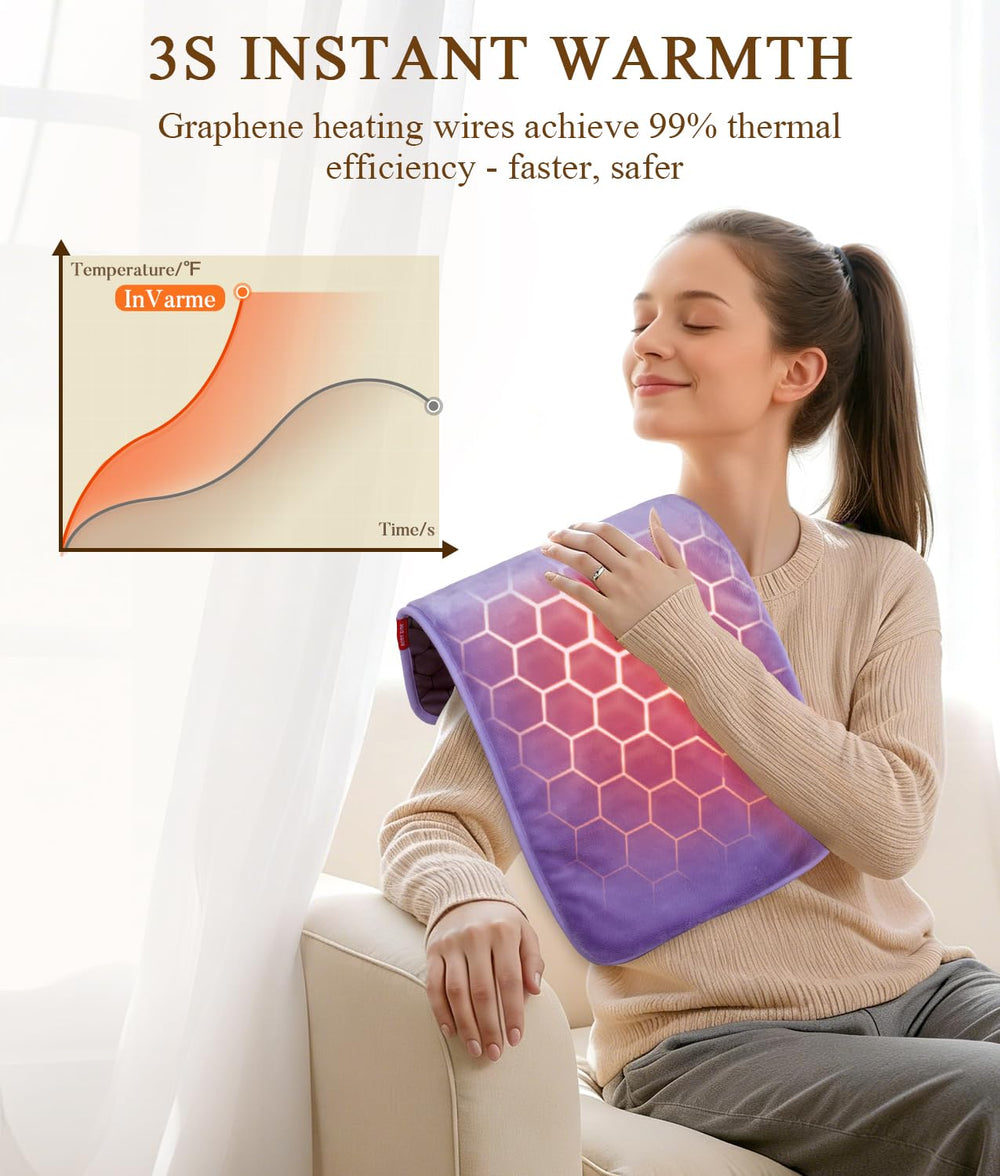 InVarme luxury plush fabric cover for soft, comforting heat sessions.