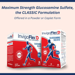 InvigoFlex glucosamine sulfate bottle label showcases the classic formulation and dosage.