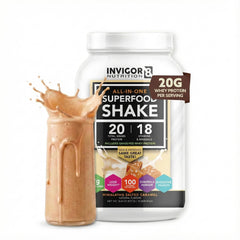 INVIGOR8 Superfood Shake bottle ready for a balanced protein-rich meal