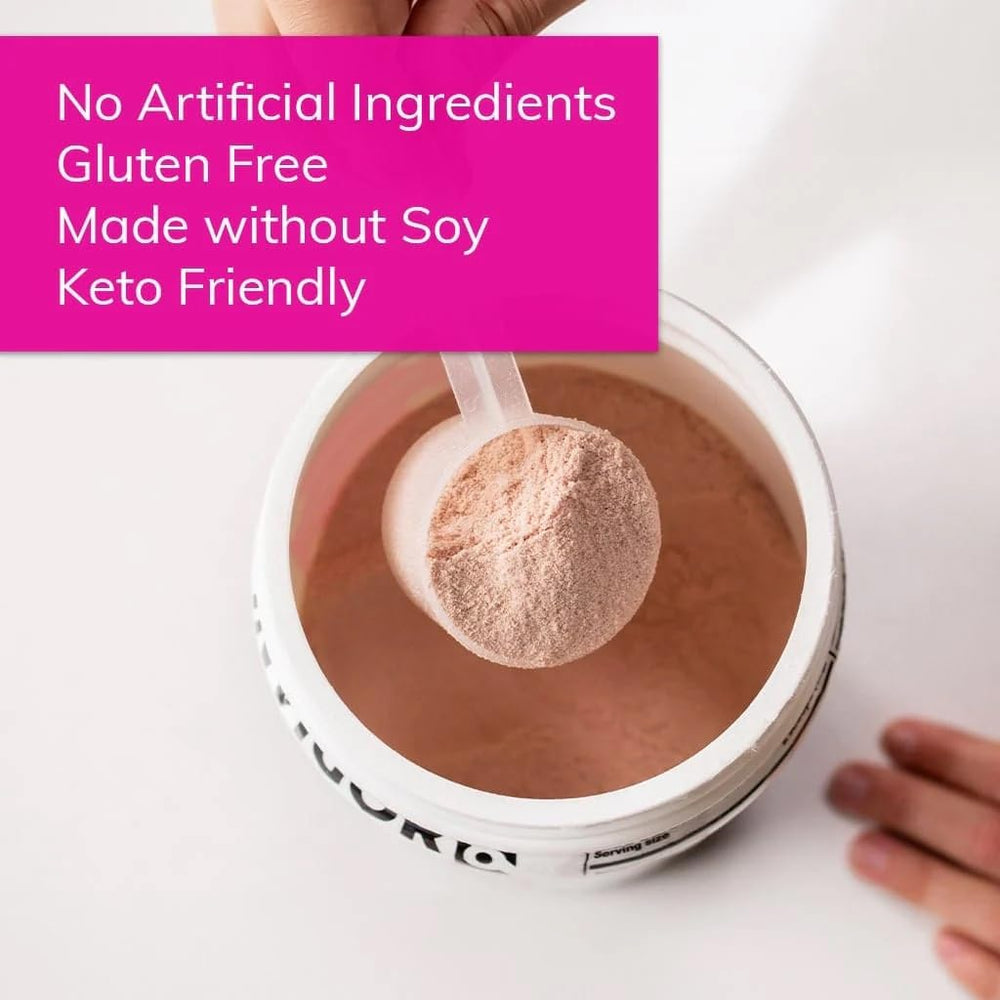 INVIGOR8 Superfood Shake ingredients-spread highlights greens, chia and flax seeds.