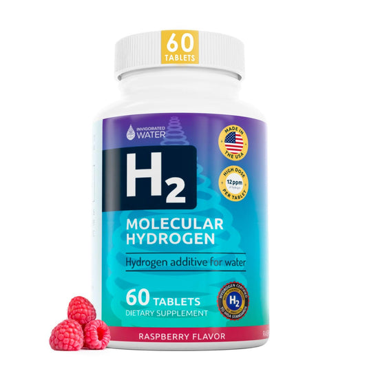 Invigorated Water Raspberry tablets dissolving quickly for on-the-go hydrogen-rich hydration