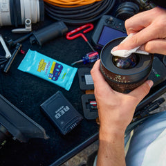 Invisible Glass Lens Wipes used on binoculars for sharp, haze-free viewing.