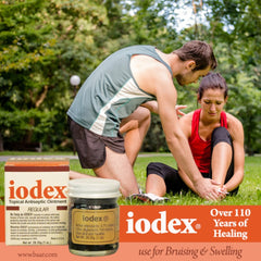 IODEX Baar ointment with bandage ready for minor wounds.