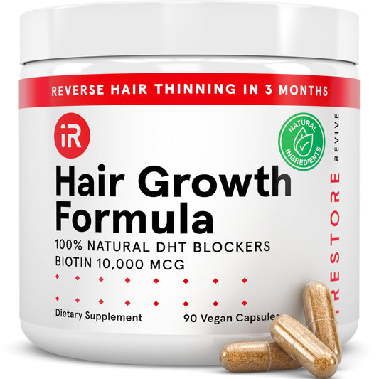 iorestore hair growth supplement bottle for daily use and hair wellness