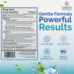 ioRinse Ultra mouthwash in glass showcasing premium packaging
