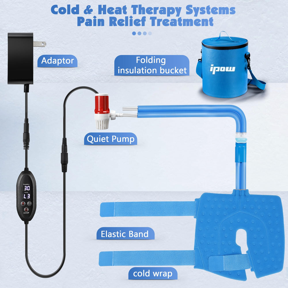 IPOW compact knee ice machine fits easily on a bedside table.