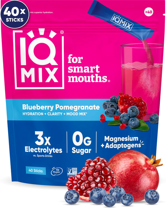 IQBAR IQMIX blueberry-pomegranate front-pack for on-the-go hydration
