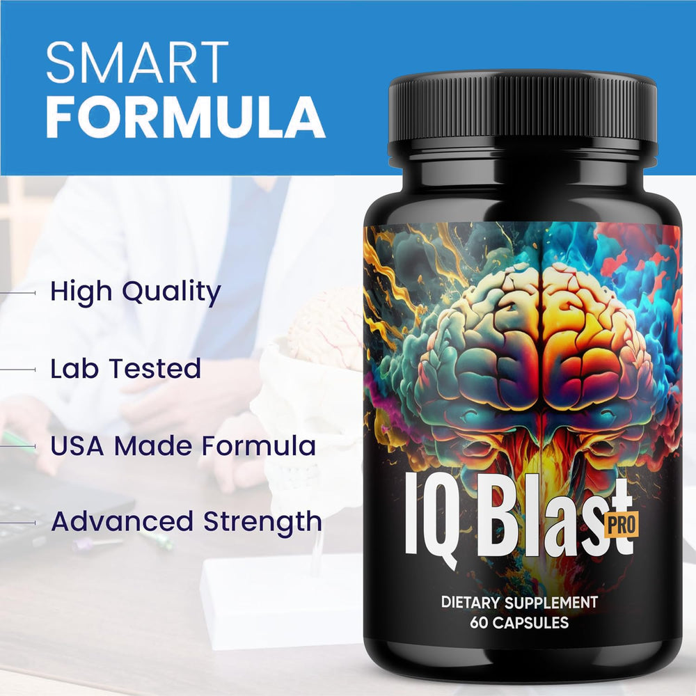 IQ Blast Pro capsules close-up for easy daily dosing.