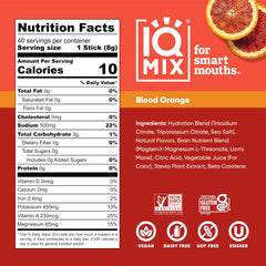 IQMIX single-serve stick held in hand for quick, sugar-free hydration.