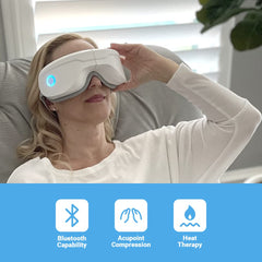 iReliev eye massager features vegan leather lining for skin-friendly comfort.