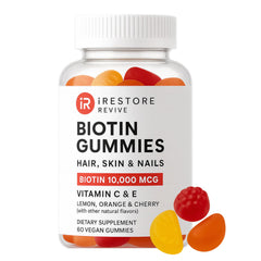 iRestore Biotin Gummies orange flavor for hair support and tasty wellness