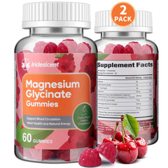 IRIDESICENT Ingredients chart shows 60 gummies and 30 servings.