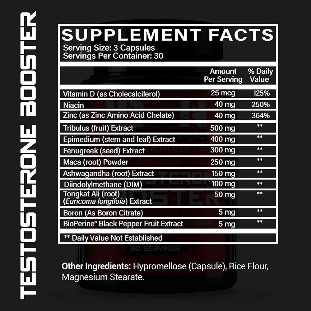 Iron Brothers supplement bottle label featuring zinc and ashwagandha for daily stress resilience.