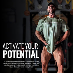 Iron Brothers booster on dresser suggests routine use with workout gear.