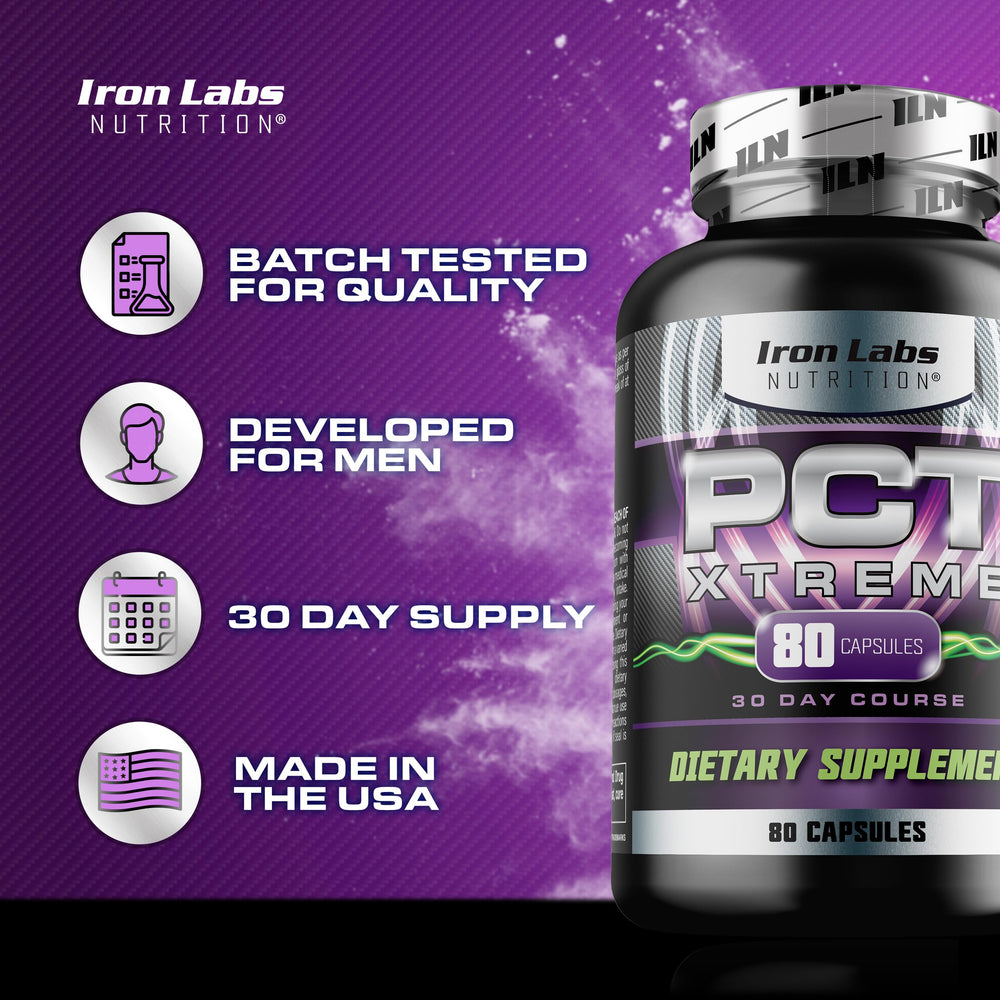 PCT Xtreme capsules in hand, easy daily post-cycle routine.