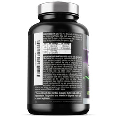 Bottle with information card, clear usage guidance.