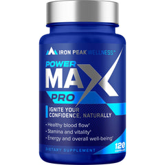 IronPeak Wellness testosterone booster pills bottle closeup for steady energy and enhanced focus.