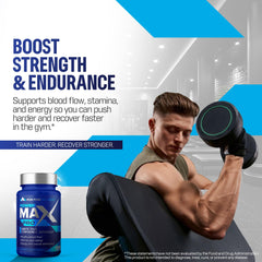 Front packaging shot of IronPeak Wellness testosterone booster pills for daily performance.